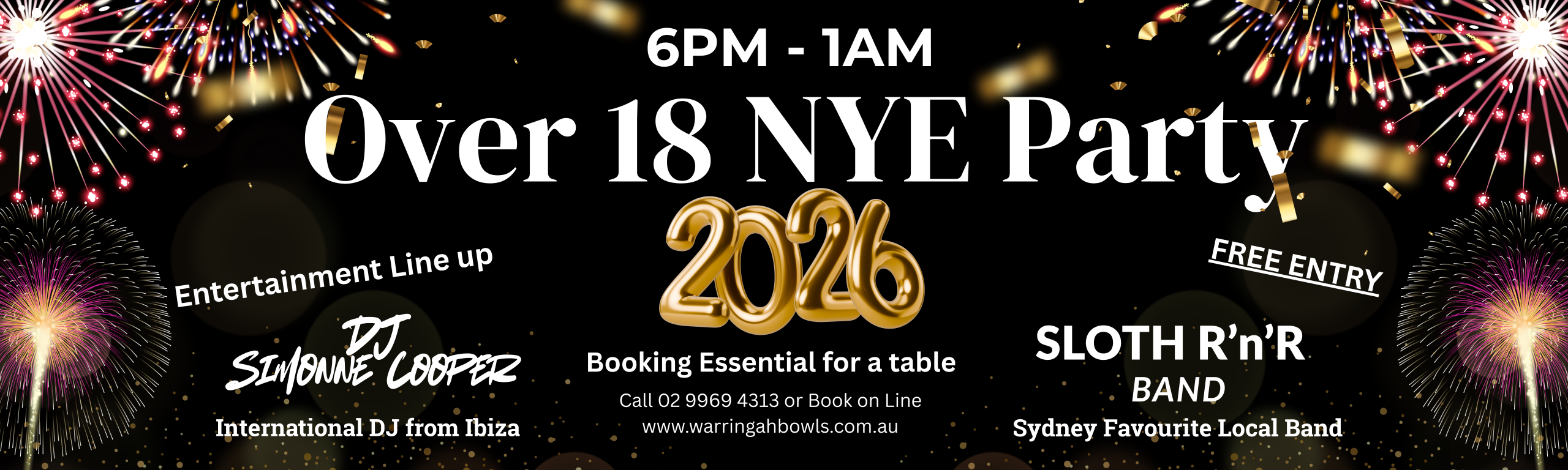 Black And Gold Modern Happy New Year Outdoor Banner